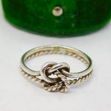 Sterling Silver Double Infinity Knot Twisted Band Ring Vintage c1970 Size L 1/2