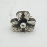 Victorian Sterling Silver Lucky Shamrock Brooch Pin Antique c1880s