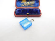 Sterling Silver Blue Glass Perfume Bottle Charm Pendant Vintage c1970