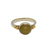 Sterling Silver Domed Cabochon Carnelian Agate Ring Vintage c1970 Size M 1/2