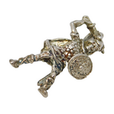 Sterling Silver Viking Warrior Charm Pendant Vintage c1970