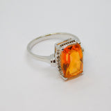 Sterling Silver Mystic Topaz & Spinel Dress Ring Vintage c1970 Size N 1/2