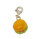 Sterling Silver Burger Clip On Charm Pendant Vintage c1970