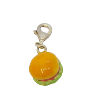 Sterling Silver Burger Clip On Charm Pendant Vintage c1970