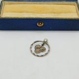 Sterling Silver Three Flower Floral Drop Pendant Vintage c1970
