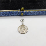 Sterling Silver St Christopher with Travel Reverse Charm Pendant Vintage c1970