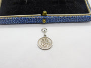Sterling Silver St Christopher with Travel Reverse Charm Pendant Vintage c1970