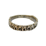 Sterling Silver Elephant Front Graduating Band Ring Vintage c1970 Size R 1/2