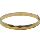 22ct Gold on Sterling Silver Planished Bangle Bracelet Vintage 1975 London