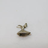 Sterling Silver Dancing Lady Or Ballerina Charm Pendant Vintage c1970