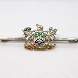 George V Sterling Silver & Enamel Coronation Brooch Antique 1935 Birmingham