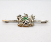George V Sterling Silver & Enamel Coronation Brooch Antique 1935 Birmingham