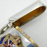 Sterling Silver & Enamel WW1 Allied Flags Vesta Case Antique Birmingham
