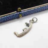 Sterling Silver Venetian Gondolier Charm Pendant Vintage c1970