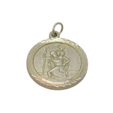 Sterling Silver St Christopher Travel Charm Pendant Vintage c1970