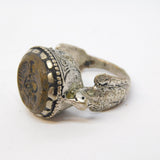 20th Century Ancient Style White Metal Agate Centurion Signet Ring Antique c1920