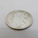 Queen Victoria .925 Silver Half Crown Coin Antique 1881 Fine Condition