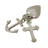 Sterling Silver Faith, Hope, Charity Charm Pendant Vintage c1970