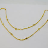 New 9ct Yellow Gold Rope & Bead Chain Necklace 44cm or 18" Length