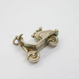 Sterling Silver Scooter With Lifting Seat Charm Pendant Vintage c1970