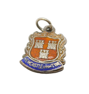 Sterling Silver Newcastle Upon Tyne Enamel Charm Pendant Vintage c1970