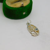 Sterling Silver Rennie Macintosh Style Topaz Set Charm Pendant Vintage c1970