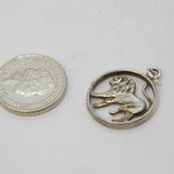 Sterling Silver Leo the Lion Charm Pendant Vintage c1970