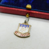 Sterling Silver and Coloured Enamel Travel Shield Charm Penzance Vintage c1970