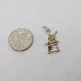 Sterling Silver Rabbit in the Hat Charm Pendant Vintage c1970