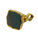 Victorian 9ct Gold Cased Floral Pattern Bloodstone Seal Fob Pendant Antique