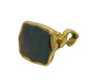 Victorian 9ct Gold Cased Floral Pattern Bloodstone Seal Fob Pendant Antique