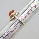 Sterling Silver Cabochon Carnelian Studio Style Dress Ring Vintage c1970 Size O