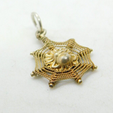 Sterling Silver Gilt Spider's Web Charm Vintage c1970