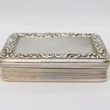 George III Sterling Silver Floral Pattern Snuff Box Antique 1819 London