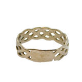Sterling Silver Open Braid Style Identity Band Ring Vintage c1970 Size U