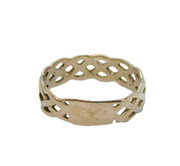 Sterling Silver Open Braid Style Identity Band Ring Vintage c1970 Size U