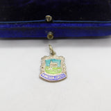 Sterling Silver & Enamel Windsor Castle Shield Charm Pendant Vintage c1970