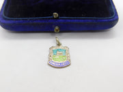 Sterling Silver & Enamel Windsor Castle Shield Charm Pendant Vintage c1970