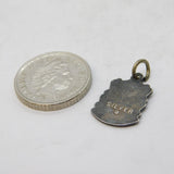 Sterling Silver Enamel Ryde Shield Charm Pendant Vintage c1970s