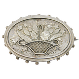 Victorian Sterling Silver Aesthetic Movement Sweetheart Brooch Antique c1880s