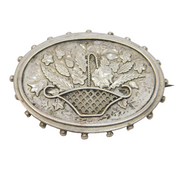 Victorian Sterling Silver Aesthetic Movement Sweetheart Brooch Antique c1880s