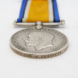 WWI British Army Service Medal DVR M Flannery Army Service Corps Antique