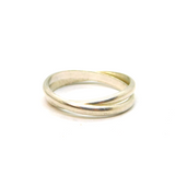 Sterling Silver Interlinked Double Strand Wedding Ring Vintage c1970 Size O 1/2