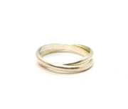 Sterling Silver Interlinked Double Strand Wedding Ring Vintage c1970 Size O 1/2