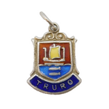 Sterling Silver Enamel Truro Charm Pendant Vintage c1970s