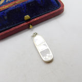 Sterling Silver and Mother of Pearl Inset Charm Pendant Vintage c1970