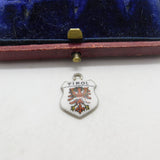 Sterling Silver and Enamel Tirol Travel Shield Charm Pendant Vintage c1970