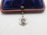 Sterling Silver and Enamel Tirol Travel Shield Charm Pendant Vintage c1970