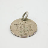 Victorian Sterling Silver Monogram Initial Love Token Charm Antique c1880s