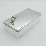 Sterling Silver Mounted Large Bridge Cards Box Antique 1928 Birmingham
